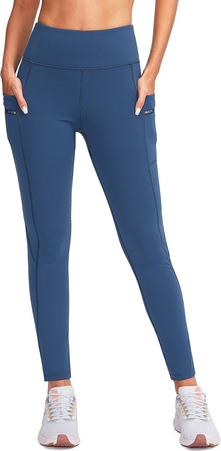 Women's Fleece ed Winter Leggings with Pockets Water Resistant High Waisted Thermal Warm Pants Running Hiking