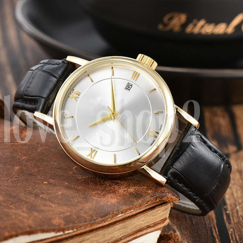 AAA Watch Omga Watch Mens Watch Deville Vintage Watch Mechanical Men's Automatic Watch Leather Belt Waterproof Business Mens 75C 16C