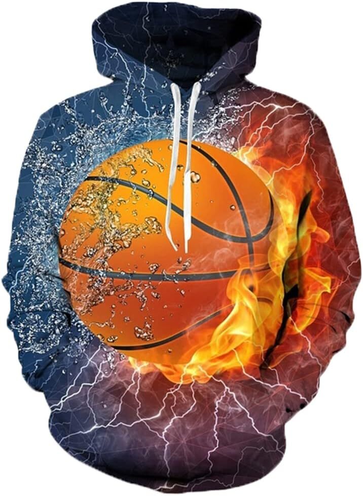 Hoodie for Mens Womens Unisex Hoodie 3D Print Basketball Sport Lover Pullover Hooded Sweatshirt Hoodies With Big Pockets Series 135 Graphic Hoodies sw