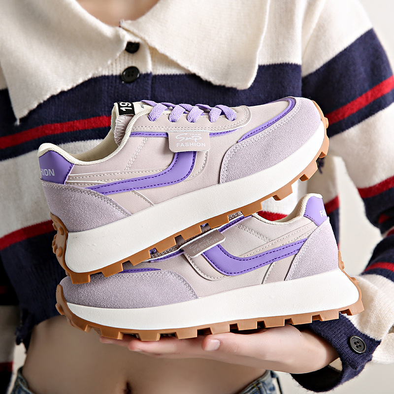 Women's Retro Running Shoes 2025 Autumn Edition - Thick Cushioned Sports Sneakers Korean Fashion Casual Footwear