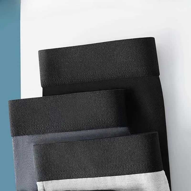 Mens Underwear Men Soft Summer Ultrathin Breathable Elastic Solid Boxer Panties Mid Waist Patchwork Loose Comfortable BoxerX2409