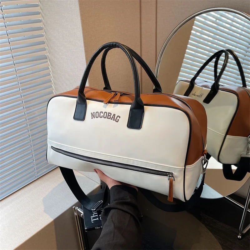 Large Capacity PU Zipper Travel Bag High Quality Simplicity Waterproof Leisure Vacation Luggage Bag 240910