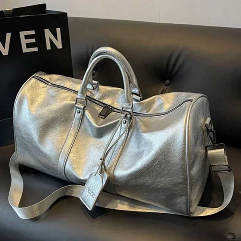 Women PU Fitness Bag Gym Handbag Men Leisure Sports Tote Shoulder Crossbody Large Capacity Swimming Yoga Travel Workout Duffel Y240910