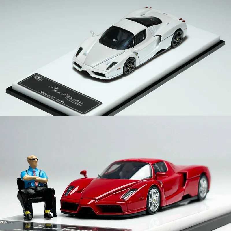 Diecast Model Cars Kingmodel 1 64 ENZO standard red/white die-casting model car T240910