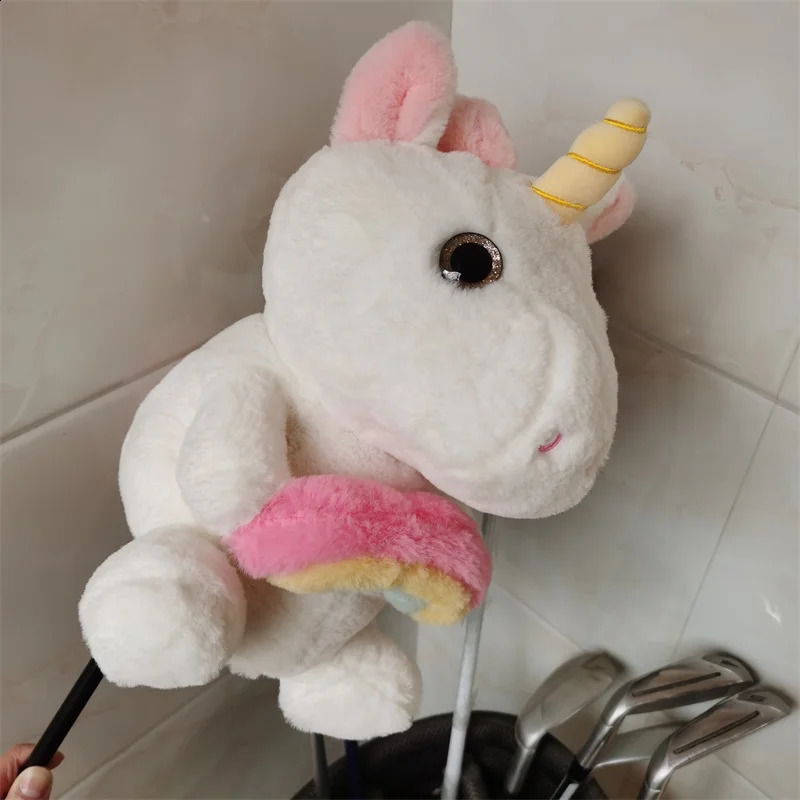 Unicorn Golf Driver Head Cover Plush Cartoon Golf Fairway Wood Headcover Stock 2 Colors 240909