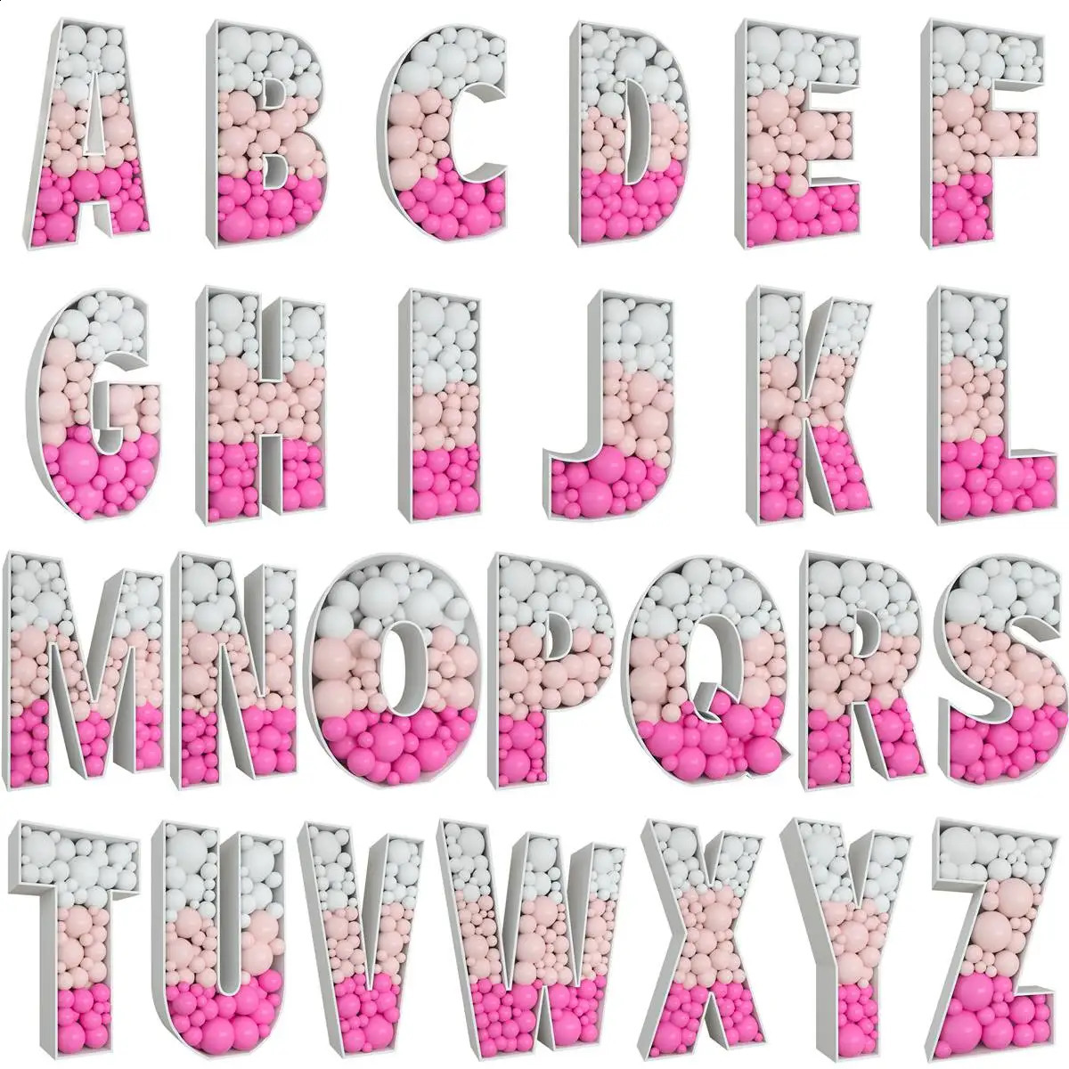 91.5CM Giant Letter Balloon Filling Box Balloon Birthday Wedding Party Decor Birthday Figure Baby Shower Baloon Mosaic Frame Box 240910