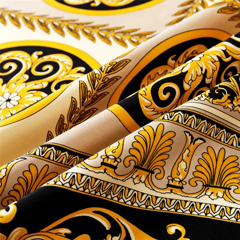 POBING Manual Hand Rolled Twill Silk Scarf Women Retro Cashew Square Scarves Echarpes Foulards Femme Wrap Bandana Hijab 90CM 240910