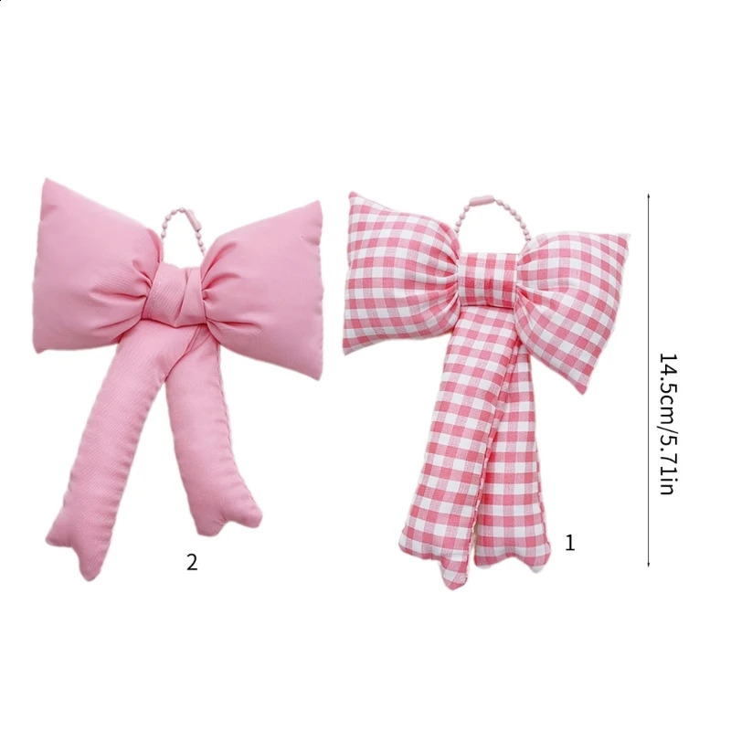 Bow key chain bag pendant soft cotton key ring fashionable backpack handbag accessories 240914