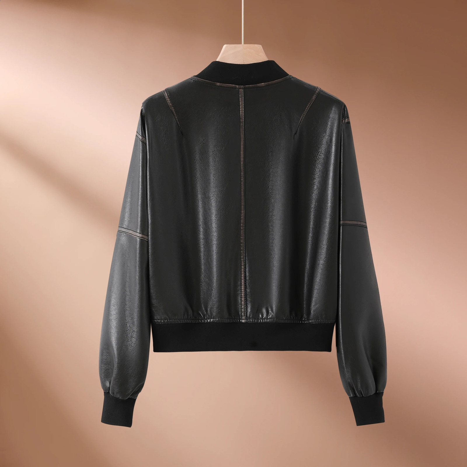 Women's Leather Jacket | Pu Zipper Motorcycle Coat Short Faux Biker Bomber