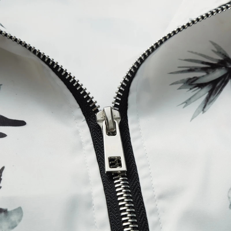 Spring Mens Floral Printed Jacket with Open Zipper Fashionable Bomber Jacket Mens Slim Fit Windproof Jacket Plus Size 240906