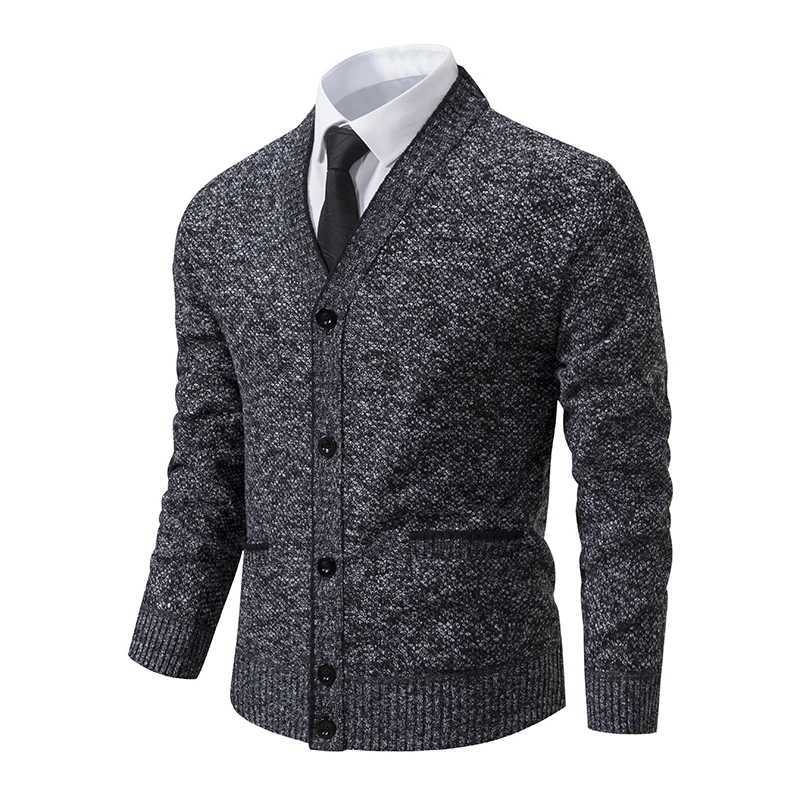 Mens knitted cardigan casual V-neck autumn and winter new sweater coat XJ250805