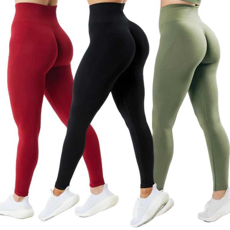 3 Pack Leggings For Women Amplify Seamless Scrunch Leggings Workout Gym Sports Tights Fitness Push Up High Waisted Yoga Pants M240910