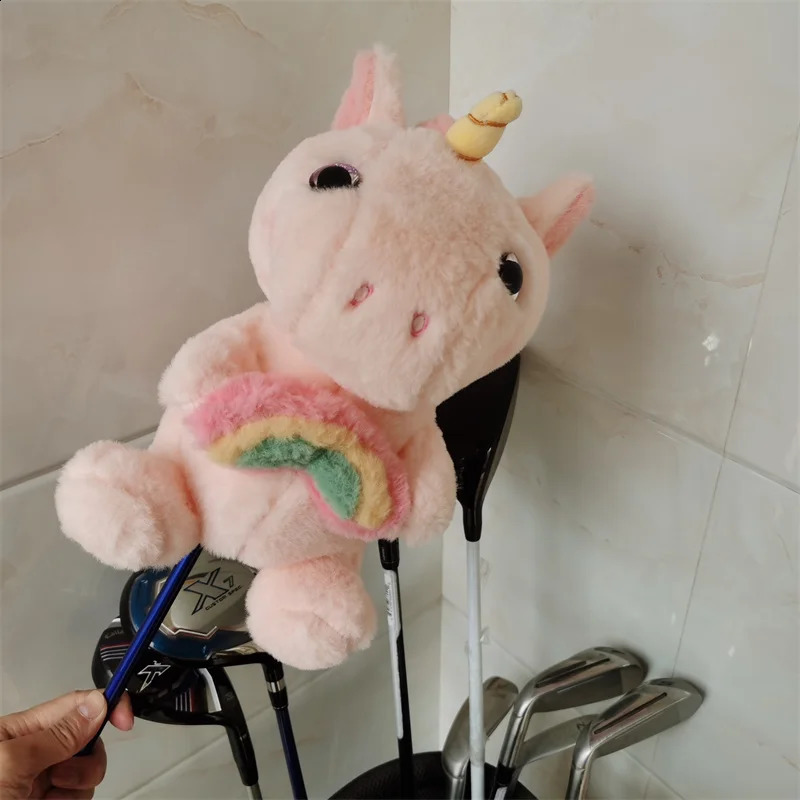 Unicorn Golf Driver Head Cover Plush Cartoon Golf Fairway Wood Headcover Stock 2 Colors 240909