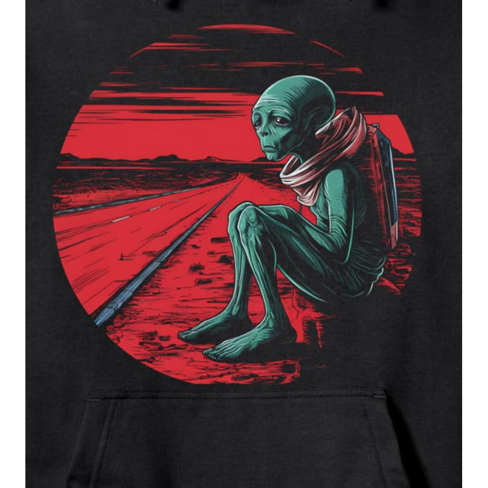 Long Sleeve Shirts for Men sweatshirt Alien Trip SciFi Desert Retro Fantasy Art Graphic Tees Pullover Hoodie T shirt Tee Streetwear Casual tops clothe
