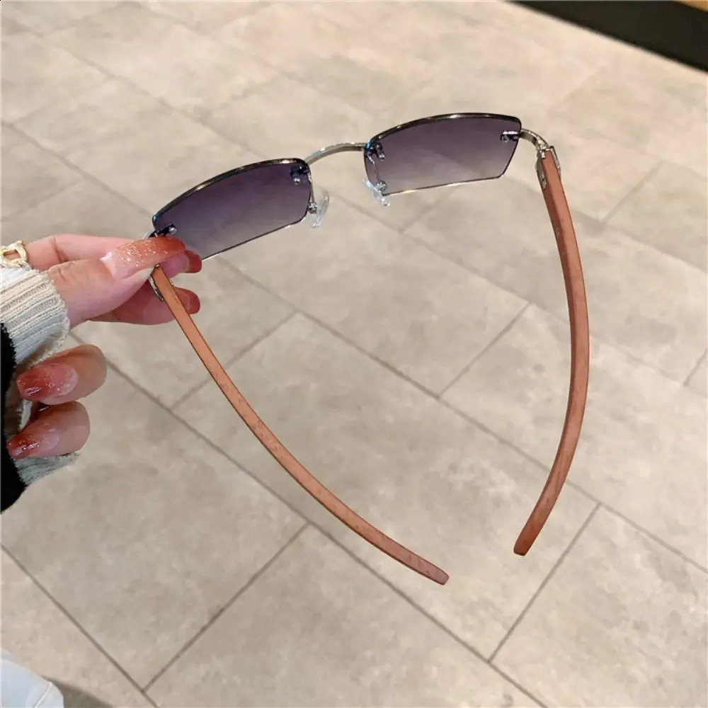 Fashion Punk Sunglasses Borderless Rectangular Sunglasses Mens Fashion UV400 Driving Shadows Frameless Gradient Sunglasses 240909