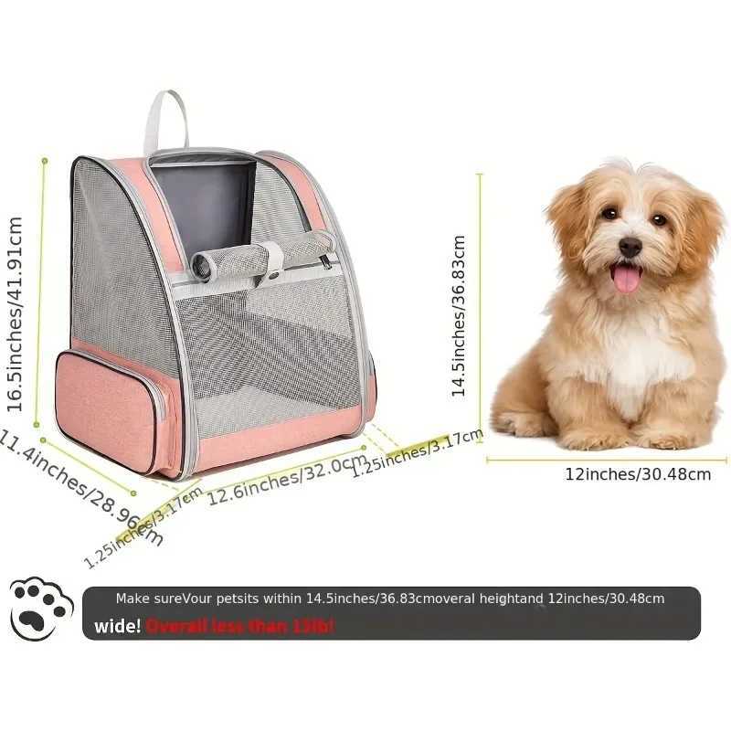 Pet Cat Carrier Backpack Breathable Portable Travel backpack for cat and dog With Anti Breakaway Belt Three-door designXJ240907