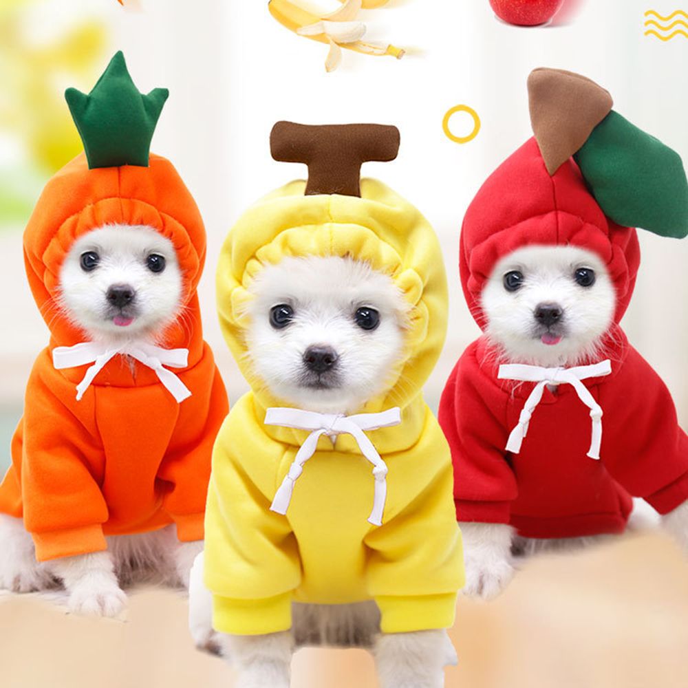 Cute Warm Coat Winter Outfit Pet Hoodie Dog Winter Clothes Dog Jumpsuit Fruit Puppy Coat