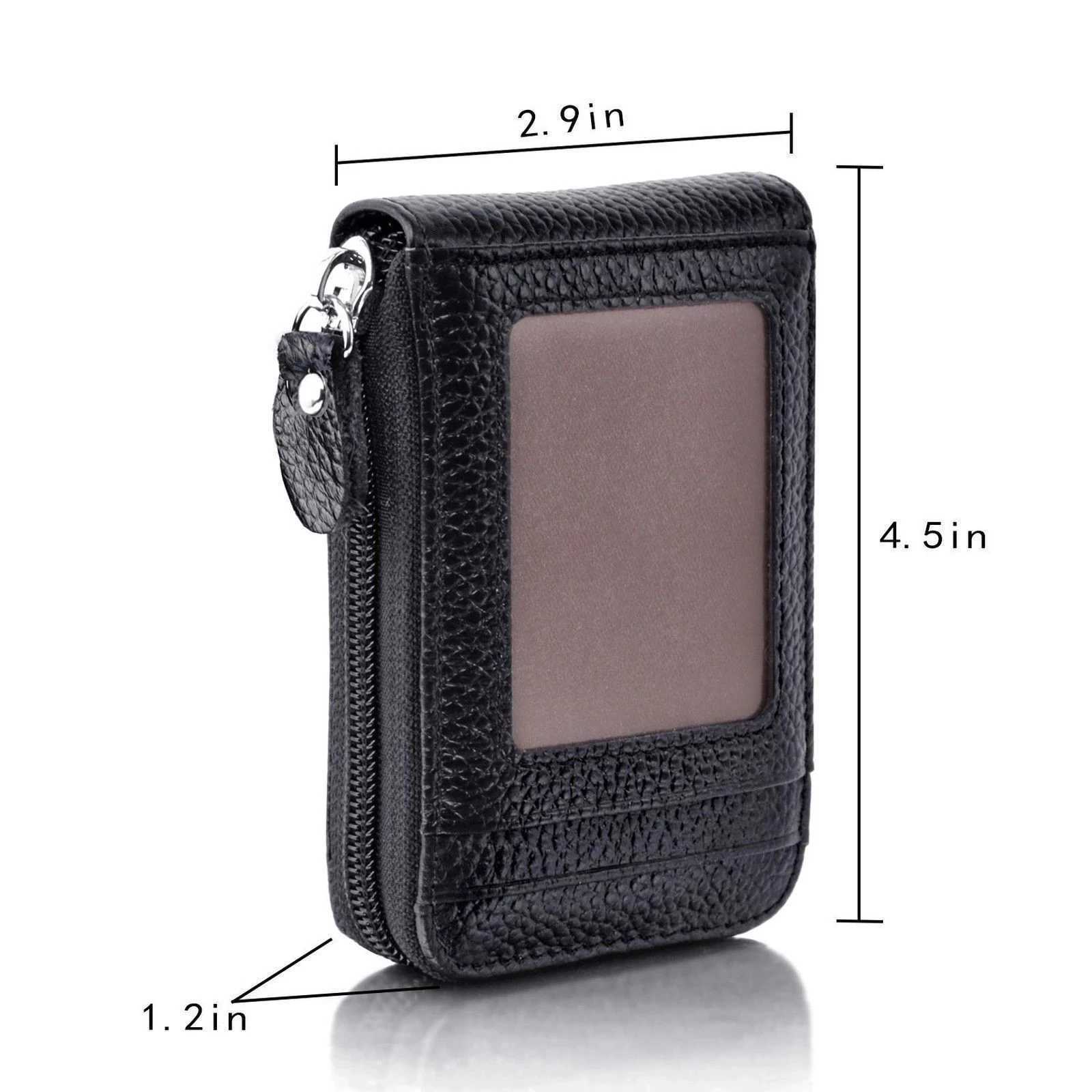 Mens wallet leather PU leather card holder RFID blocking zipper pocket mens bag multi card zipper Z250411