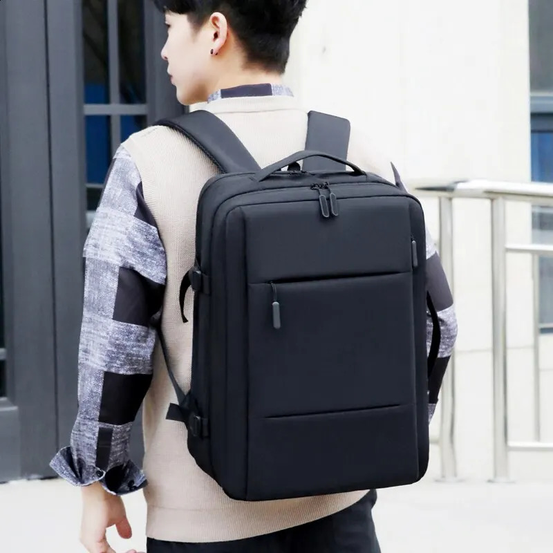 Classic Travel Backpack Mens Business Backpack School Expandable USB Bag Large Capacity Laptop Waterproof Fashion Backpack 240914