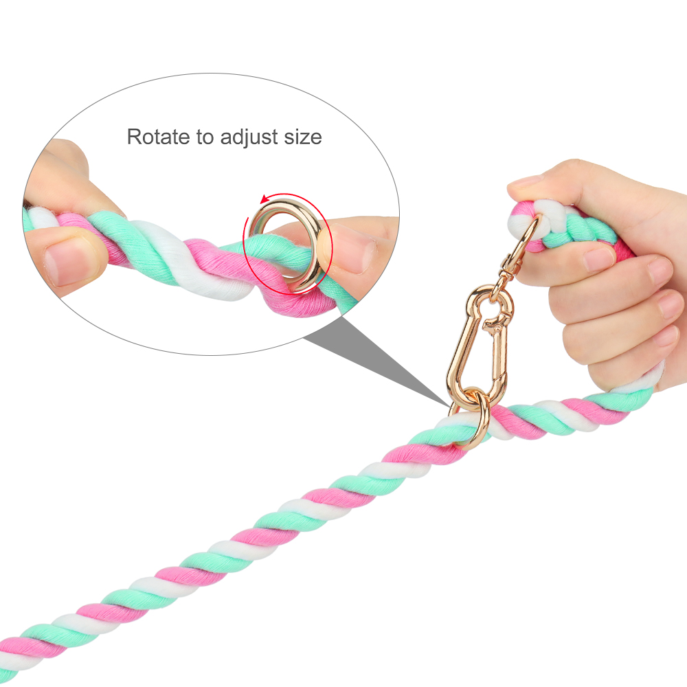 Dog Leash Handmade Braided Rope, 250cm Strong Cotton Rope Dog Leashes Heavy Duty Leash for Small Medium Large Dog Walks Training