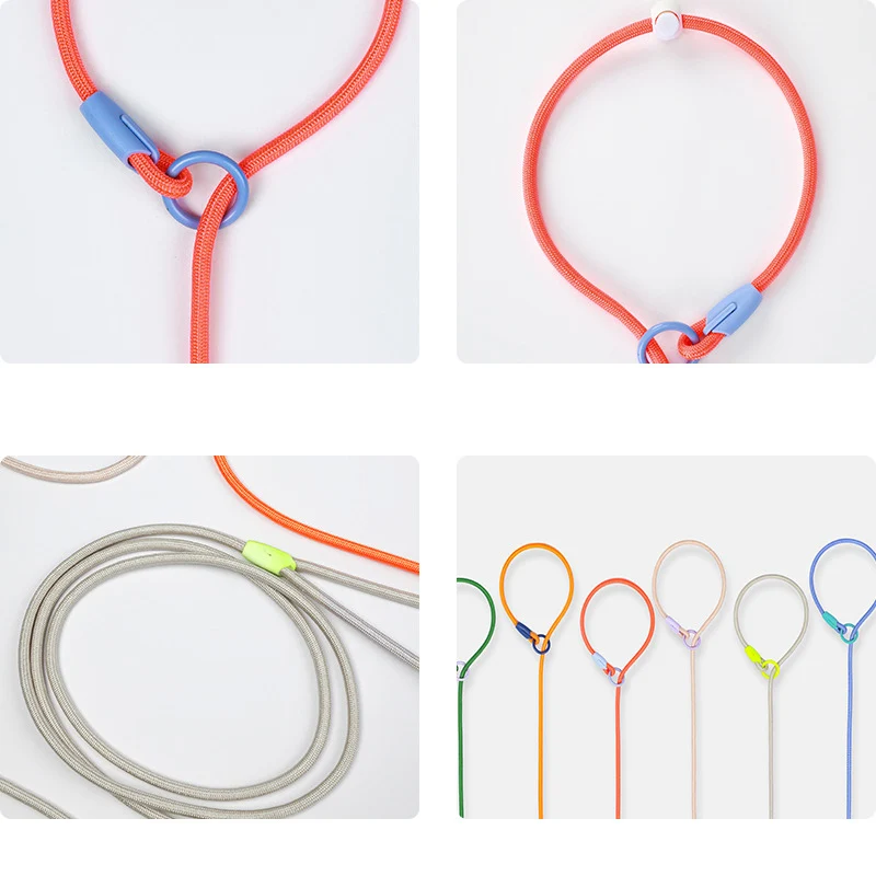 Dog Leash Slip Lead Rope Collar Strong Lightweight Braided Dog Training Leash No Pull Training Lead Leash for Medium & Small Dog