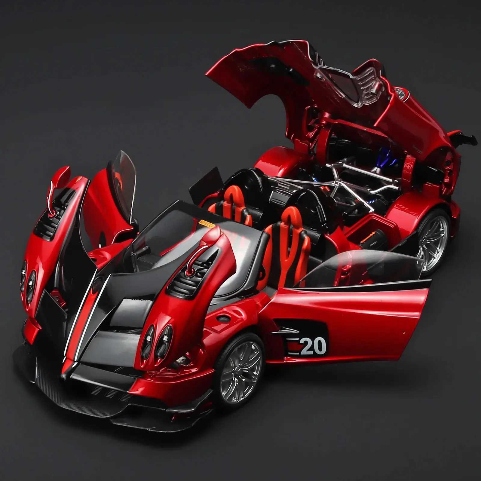 Diecast Model Cars 1 18 Pagani Huayra BC Blu Francia/Candy Blue with Carbon Accent 1/18 Autoart Model Car T240910