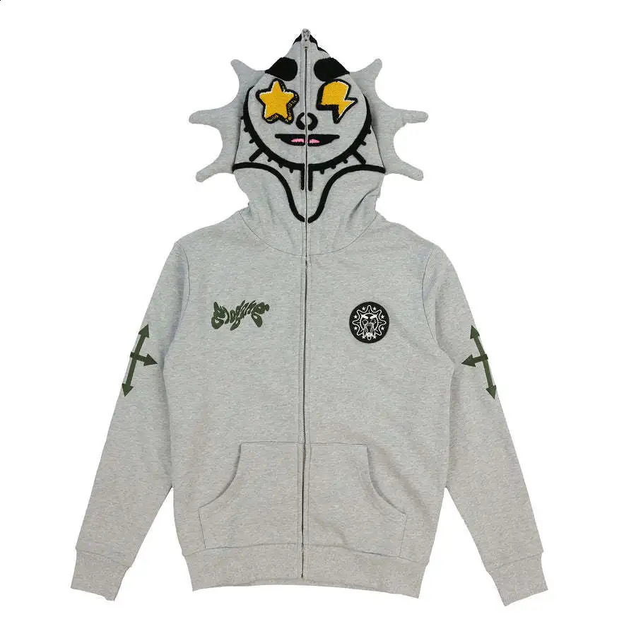 Letter American Harajuku zip hoodie Womens retro street fashion Gothic Y2K fashion sweatshirt Couple jacket 250228