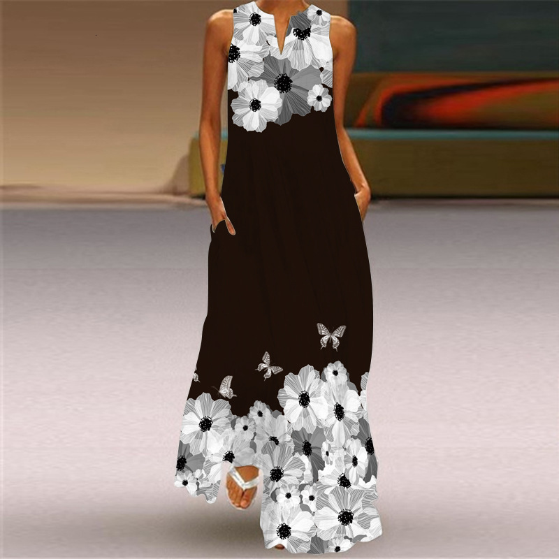 Womens Summer Casual Sundress - Elegant Sleeveless Vintage Y2K Dress S-5XL