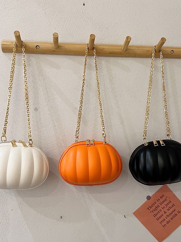 Halloween Shoulder 3 Women Bags Handbag Purses Pumpkin Shape Gifts Solid Color Outdoor Indoor Party Decoration