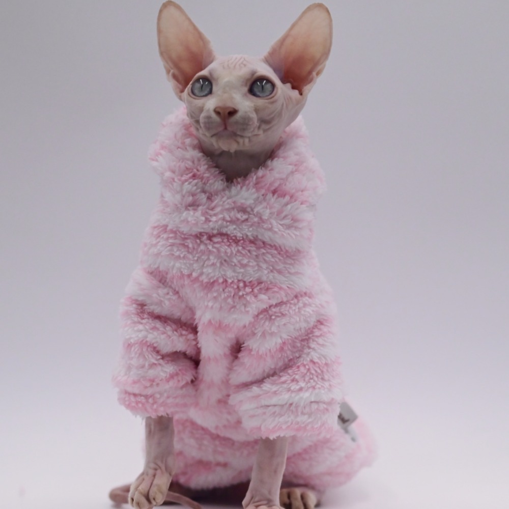 DUOMASUMI Winter Sweater for Sphynx Cat Clothes Fashion Soft Cat Clothing Comfort thickened Hairless Cat Outfits