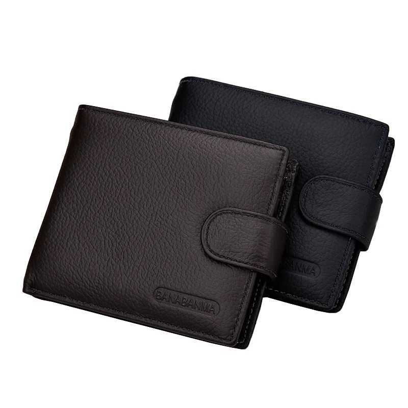 Leather mens wallet short clip soft leather mens wallet multi card position zipper mens wallet Z250411