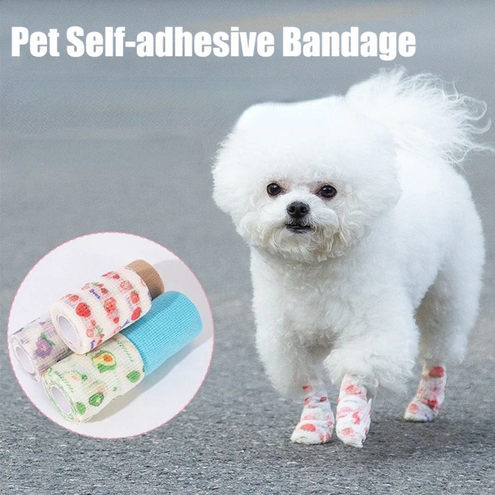 Disposable Dog Foot Covers Pet Foot Protection Covers Self-adhesive Go Out Anti-dirty Bandage Foot Wrap Breathable Cat Shoes