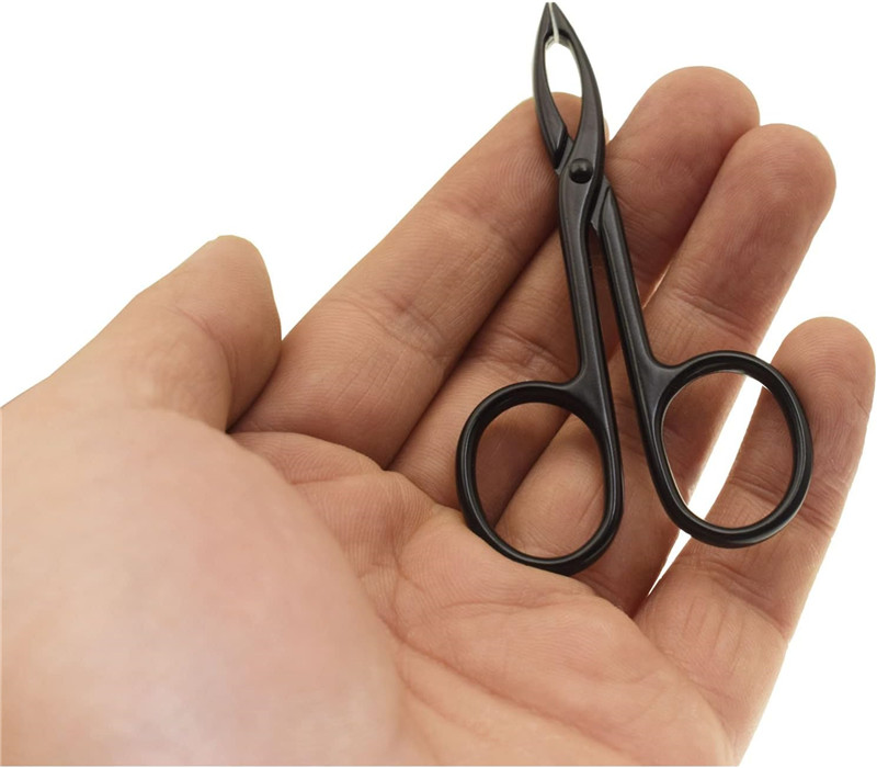 Pinzette Manico A Forbice Punta Dritta Pinzette A Forma Di Forbice Per Sopracciglia Pinzette Per Rimozione Peli Del Viso Sopracciglia Cura Nero Arge-image