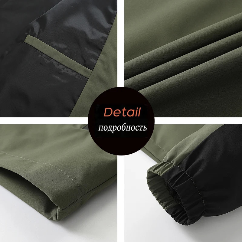 mens outdoor jacket mens spring casual hooded jacket mens coat autumn waterproof fashion windproof jacket mens 3XL 240906