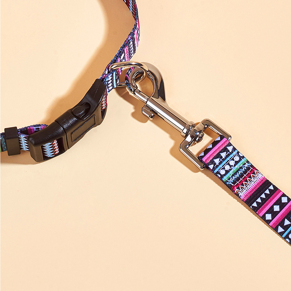 Multicolor Dog Leash Nylon Tribal Pattern Durable Cat Pet Leashes for Small Medium Large Dogs Puppy Lead 120cm Long for Walking