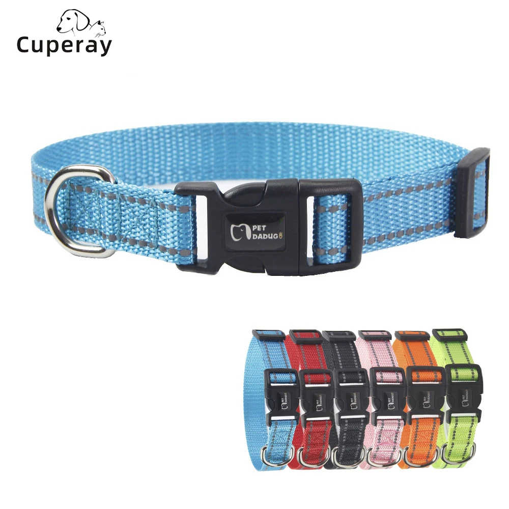 Reflective Dog Leash and Collar Set Medium Large Nylon Dog Leash with Matching Dog Collar Adjustable Pet Accessories Supplies