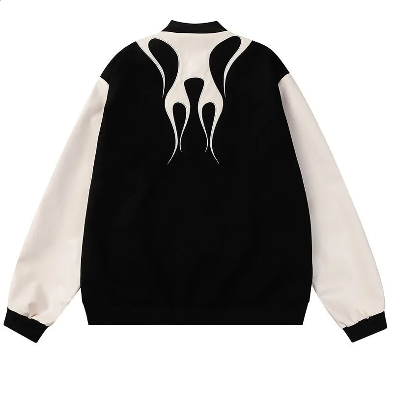 American Fashion Street Stitching Comparison Pilot Jacket Y2K Harajuku Retro Couple Casual Clown Top Men and Women 240906