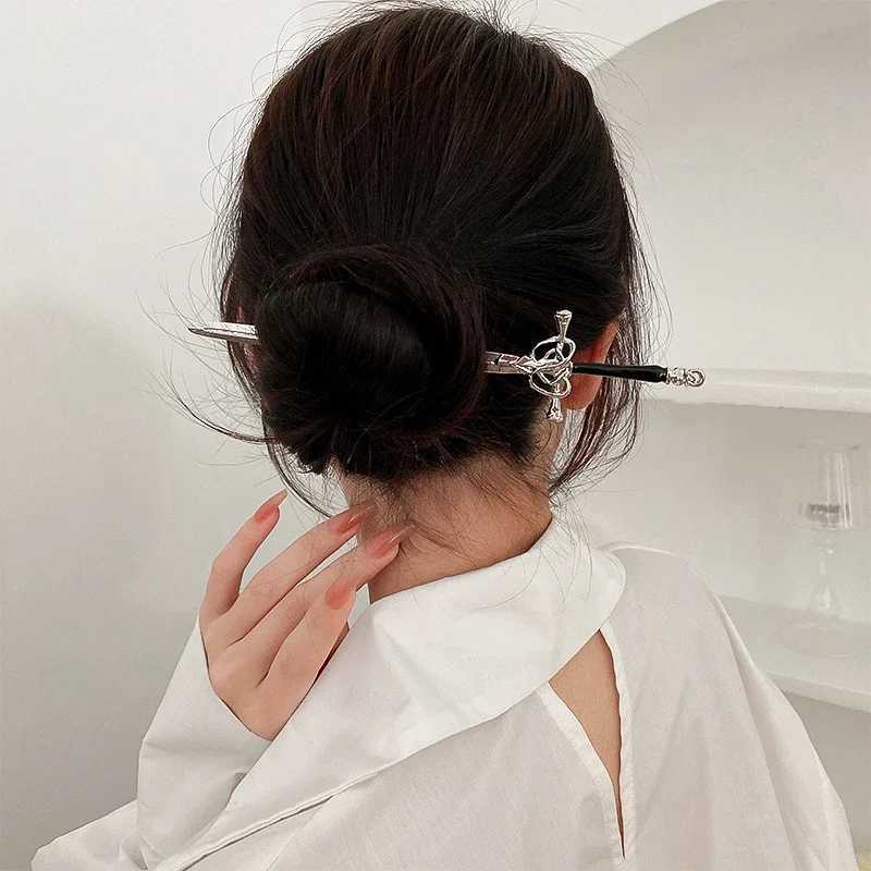 Vintage Punk Metal Sword Hairpin Chinese Simple Hair Sticks for Women DIY Hairstyle Hair Dish Hair Accessories Trendy HairStickX2409