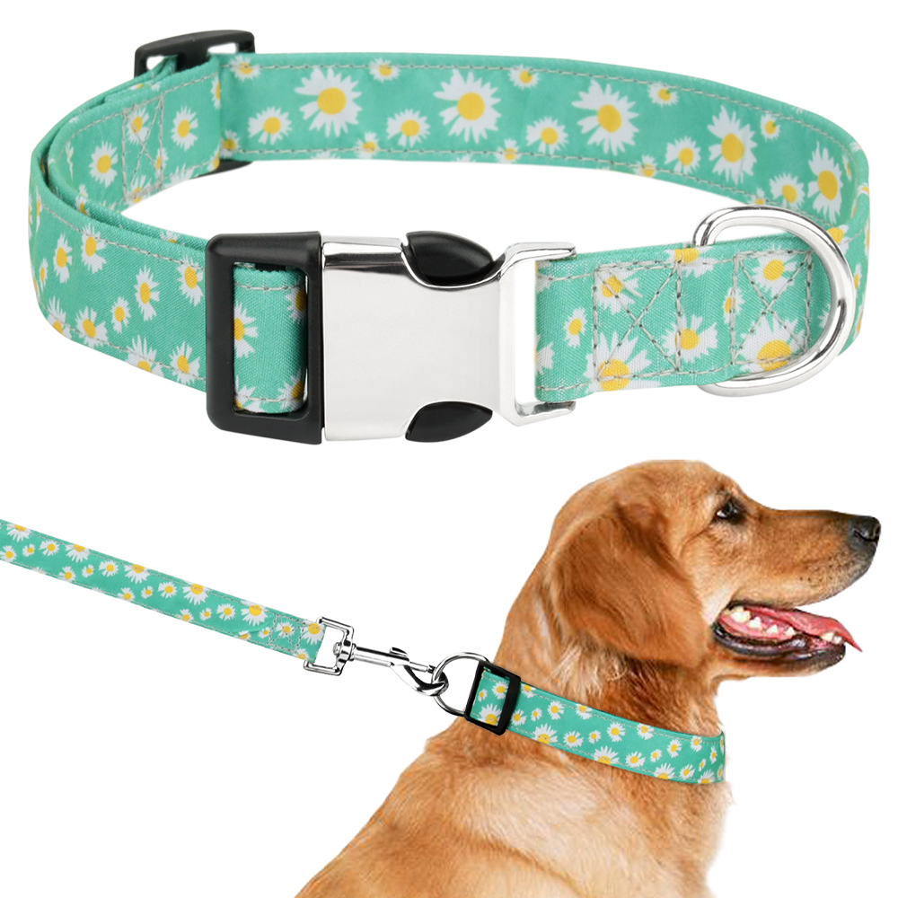 Flower Pattern Dogs Collar,adjustable Girl Dog Collar with Metal Buckle ,multiple Colour Pets Collar for Small Medium Large Dogs