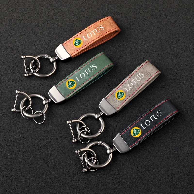 High quality leather ultra transparent printed metal keychain for LOTUS accessories W240911