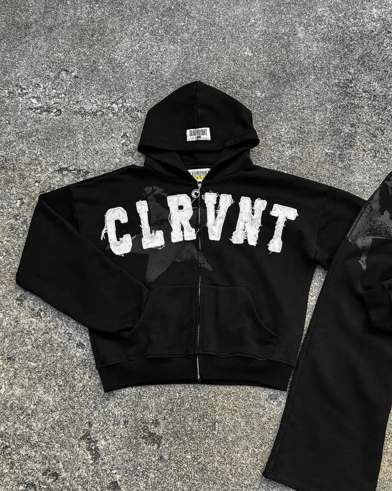Harajuku Retro Gothic Dark Style Jacket Fashion Letter Embroidered Oversized Hoodie Women Y2k Casual Allmatch Zipper Sweatshirt 240910