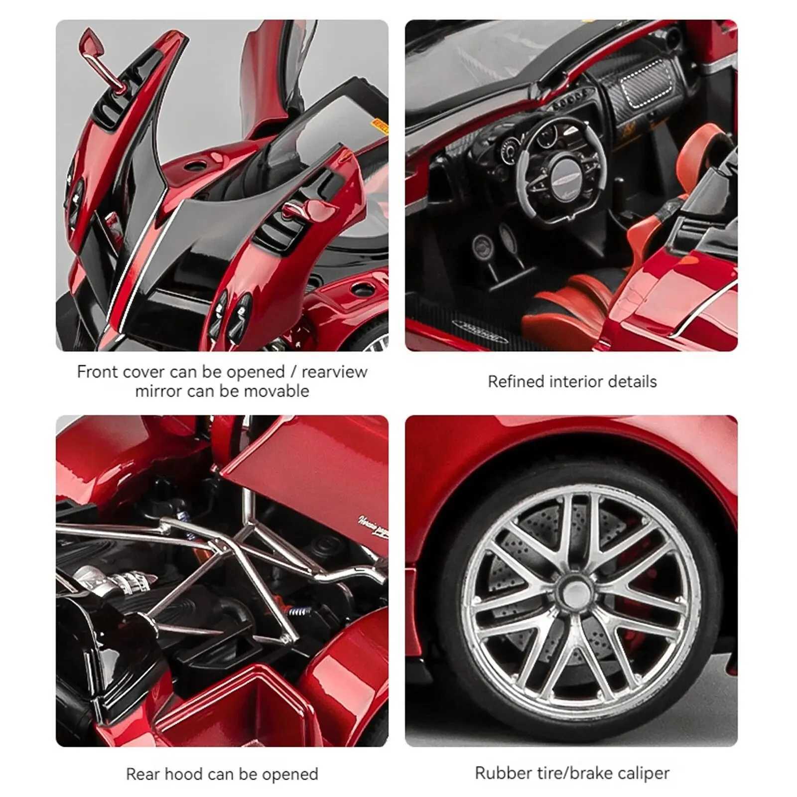 Diecast Model Cars 1 18 Pagani Huayra BC Blu Francia/Candy Blue with Carbon Accent 1/18 Autoart Model Car T240910