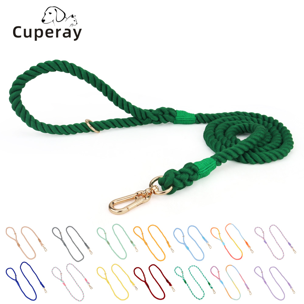 Dog Multi-Function Hand-Woven Gradient Dog Leash Outdoor Walking Training Rope Dog Leash Round Cotton Cat Dogs Lead Pet Products