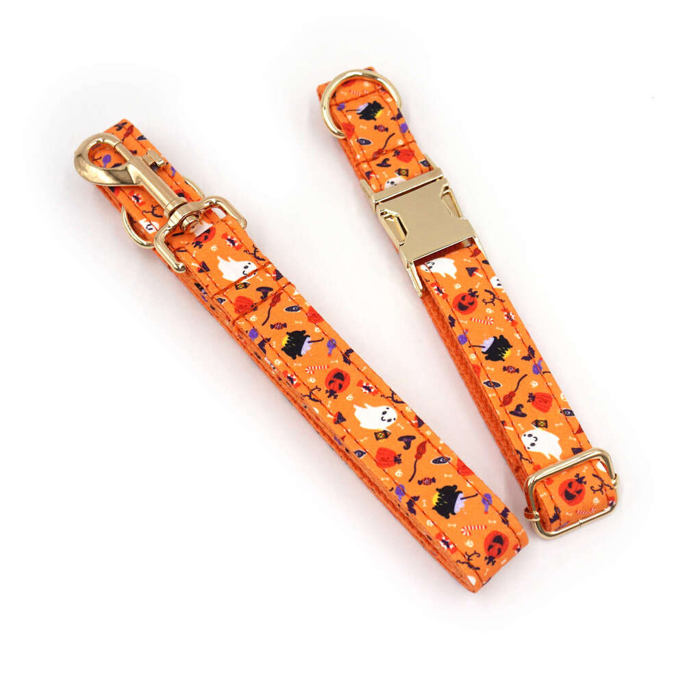 Funny Prints Traction Rope Drop Shipping Of Dog Cute Ghost Printed Pet Collars Halloween Leash Dogs