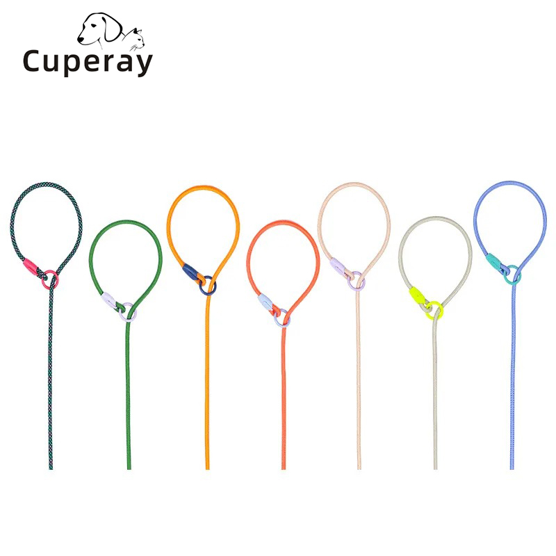 Dog Leash Slip Lead Rope Collar Strong Lightweight Braided Dog Training Leash No Pull Training Lead Leash for Medium & Small Dog