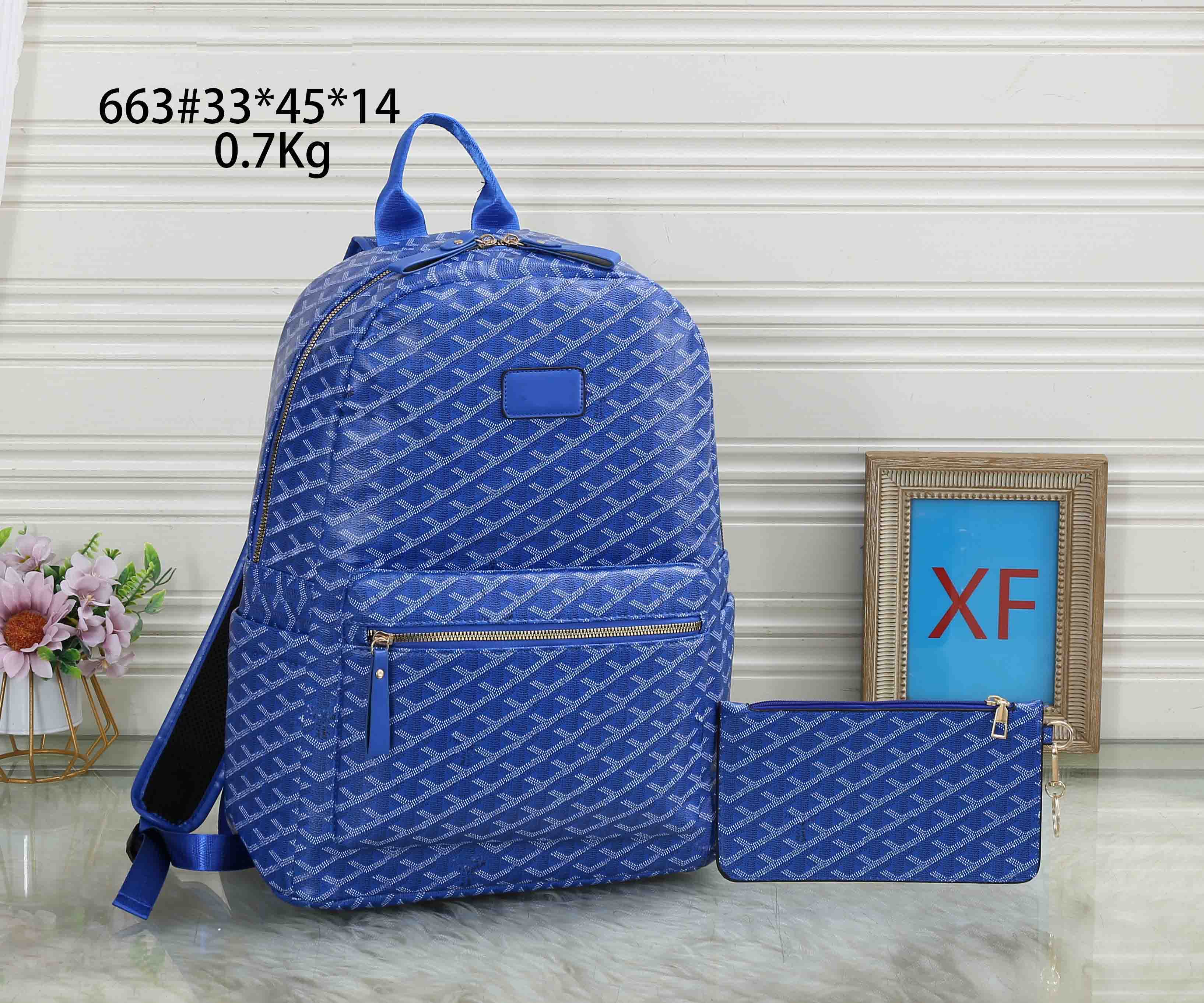 Men and Women Backpack Designer Backpacks 2pcs Bags with Wallet Student School Bag Shoulder Pocket Fashion Handbag Practical Purse Daily Handbags