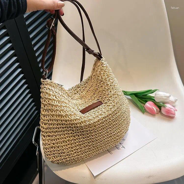 2025 NEW Totes Ladies Fashion Summer Straw Crossbody Bags For Women Beach Holiday Shopping Woven Shoulder Handbag Messenger Purses Phone Pouch zhanyis