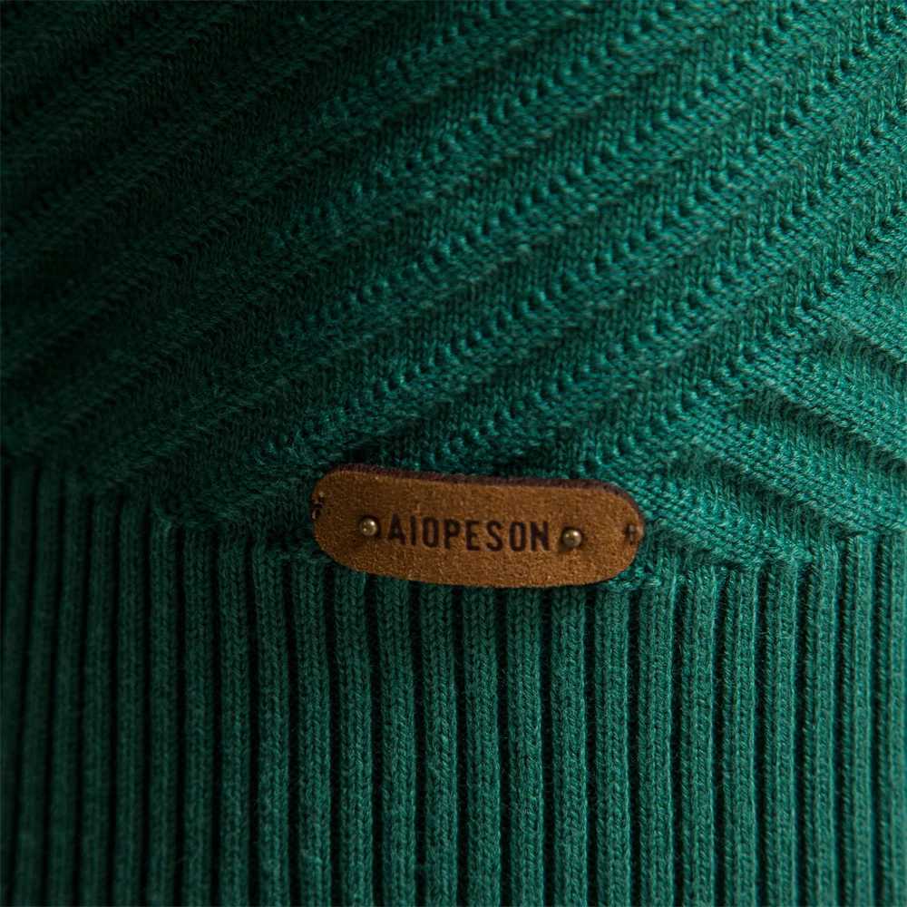 Pullover AIOPESON Solid Color Cotton Mens Sweater Striped O-Neck Knitted for Men Casual High Quality New Winter Sweater MenX2409