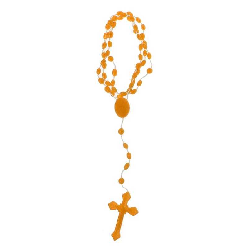 8 Colors Lovely Rosary Beads Necklace Plastic Noctilucent Necklace Church PrayerX240910