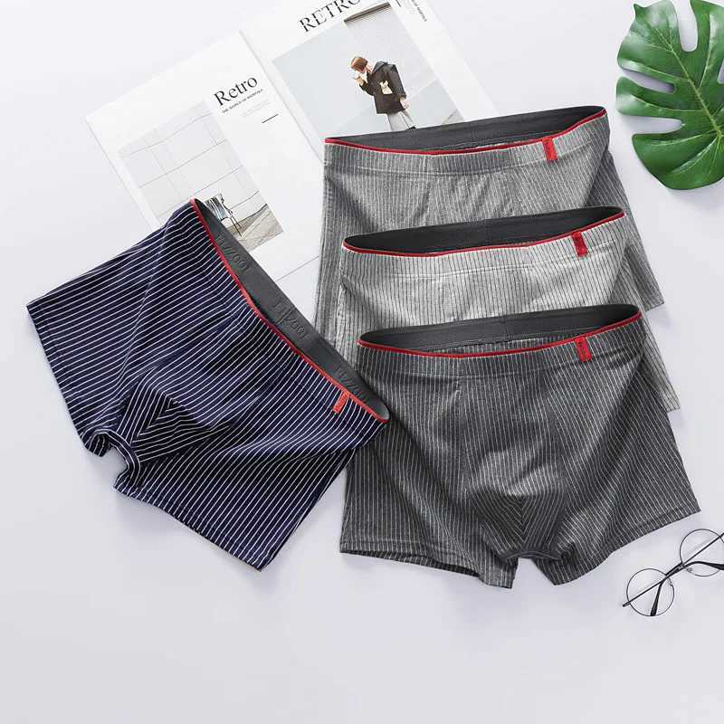 Male Mens Underwear Fashion Men Boxers Sexy Oft Breathable Underwear Comfort Panties L-4XL Underpants Striped Boys UnderwearX2409